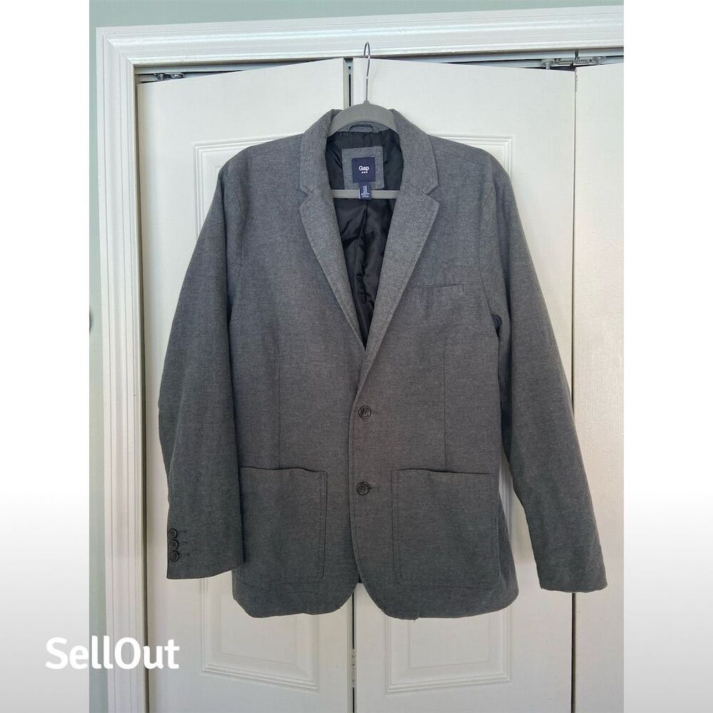 Gap Men's Gray Blazer Size M Two-Button Notch Lapel Formal